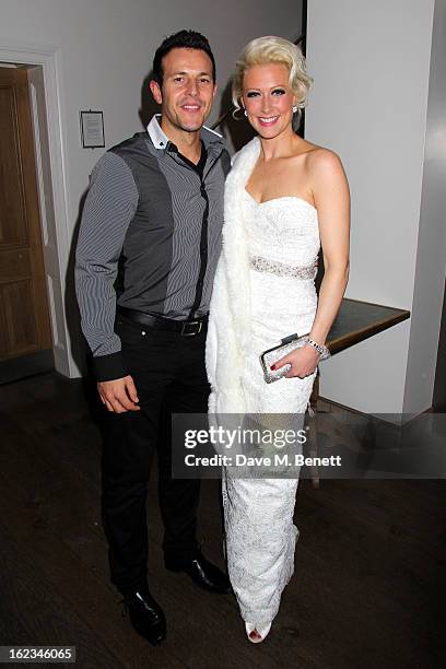 Faye Tozer and Lee Latchford-Evans attend 'The Tailor-Made Man' press night after party at the Haymarket Hotel on January 21, 2013 in London, England.