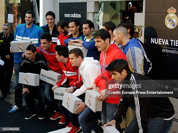 Players of Real Madrid CF and Real Madrid Basketball Felipe Reyes, Angel Di Maria, Carlos Suarez, Antonio Adan, Sergio Rodriguez, Ricardo Carvalho,...