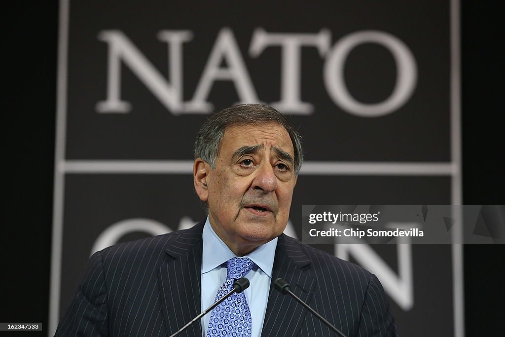 Leon Panetta Attends NATO Meetings In Brussels