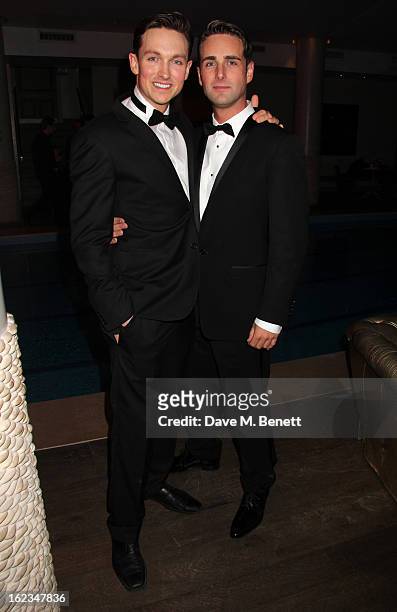 Dylan Turner and Bradley Clarkson attend 'The Tailor-Made Man' press night after party at the Haymarket Hotel on January 21, 2013 in London, England.