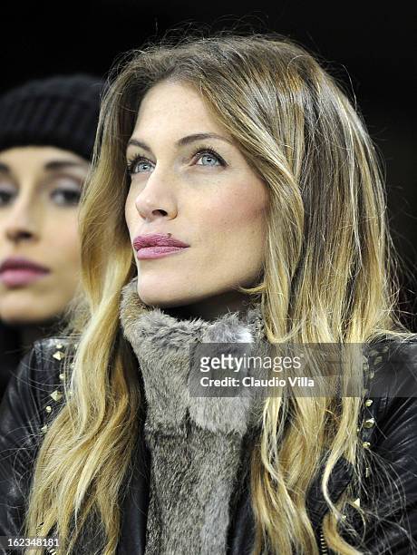 Paola Ambrosini attends during the UEFA Champions League Round of 16 first leg match between AC Milan and Barcelona at San Siro Stadium on February...