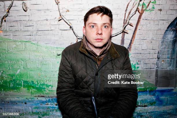 Stephen Black of Sweet Baboo pose for portraits for their Album Launch at The Shacklewell Arms at on February 20, 2013 in London, England.