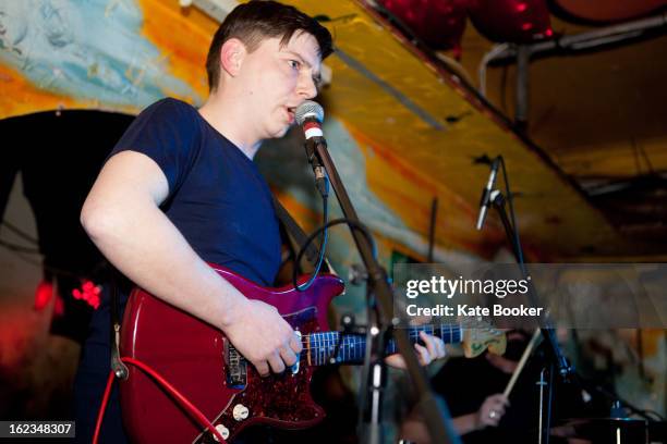 Stephen Black and Avvon Chambers of Sweet Baboo perform on stage for their Album Launch at The Shacklewell Arms, East London at on February 20, 2013...