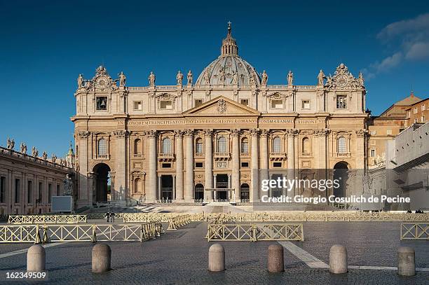 General view of Saint Peters' Basilica on February 19, 2013 in Vatican City, Vatican. Pope Benedict XVI will hold his last weekly public audience on...