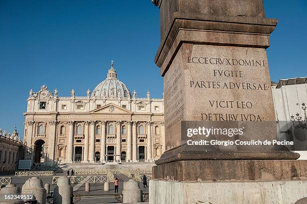 General view of Saint Peters' Basilica on February 19, 2013 in Vatican City, Vatican. Pope Benedict XVI will hold his last weekly public audience on...