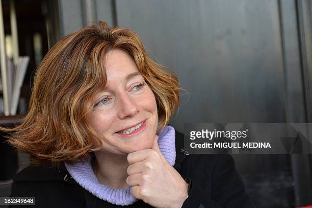 French journalist Natalie Nougayrede poses on February 22, 2013 in Paris. AFP PHOTO / MIGUEL MEDINA