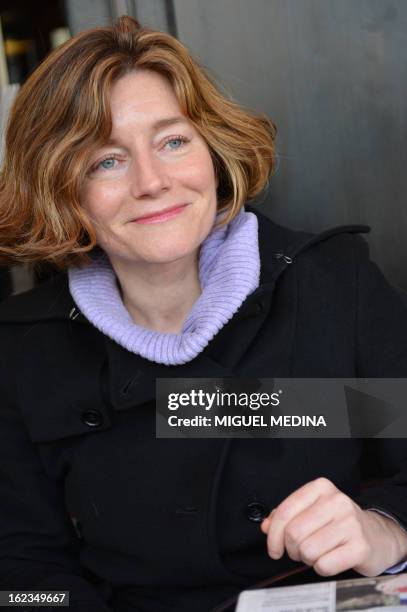 French journalist Natalie Nougayrede poses on February 22, 2013 in Paris. AFP PHOTO / MIGUEL MEDINA