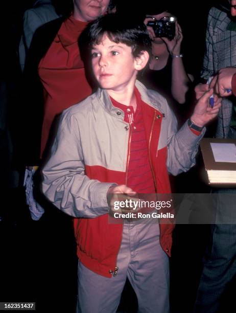 Actor Henry Thomas on March 1, 1983 leaving the Beverly Hilton Hotel in Beverly Hills, California.