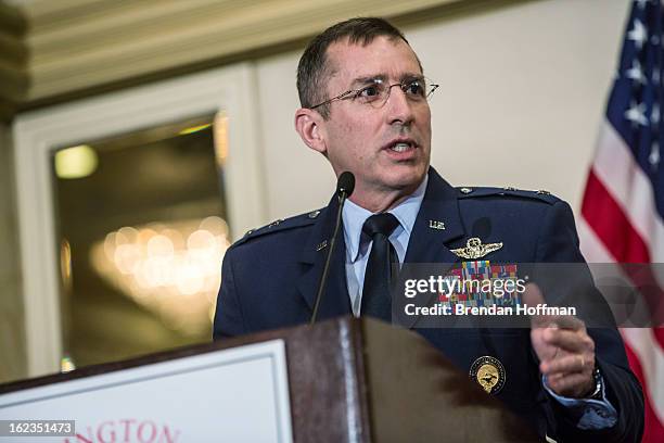Cyber Command Director of Operations Maj. Gen. Brett Williams delivers the keynote address at the Armed Forces Communications and Electronics...