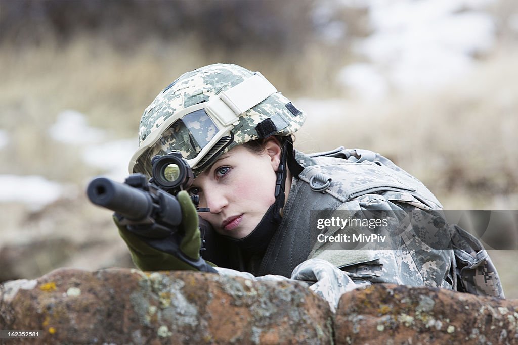 Female combat soldier