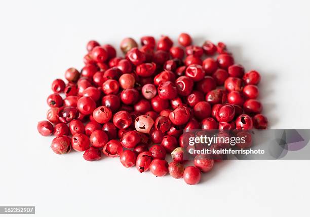 pink peppercorns - brazilian pepper tree stock pictures, royalty-free photos & images