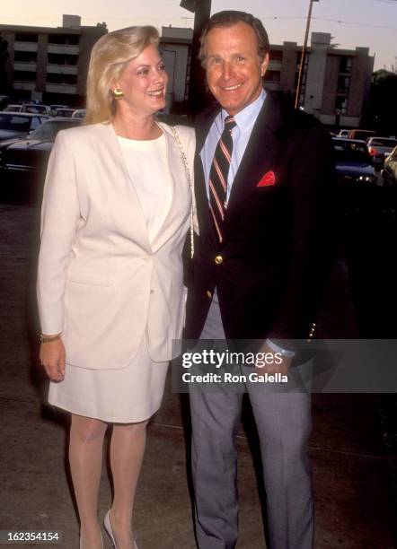Actor Wayne Rogers and wife Amy Hirsh attend the 15th Annual Los Angeles Film Teachers Awards on April 30, 1991 at Sportmen's Lodge in Studio City,...