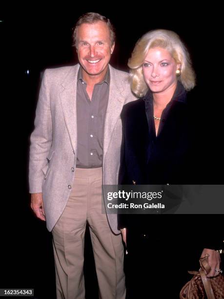 Actor Wayne Rogers and wife Amy Hirsh attends the Screening of the HBO Original Movie "Perfect Witness" on October 10, 1989 at DGA Theatre in West...