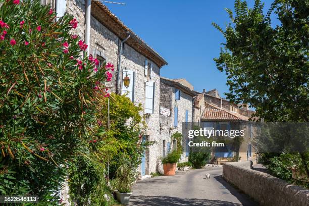 in the streets of a historic village in france - la garde-adhémar - drome stock pictures, royalty-free photos & images