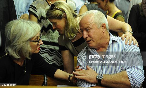 The father of South African Olympic sprinter Oscar Pistorius, Henke is pictured in the courthouse in Pretoria on February 22 after Oscar Pistorius...