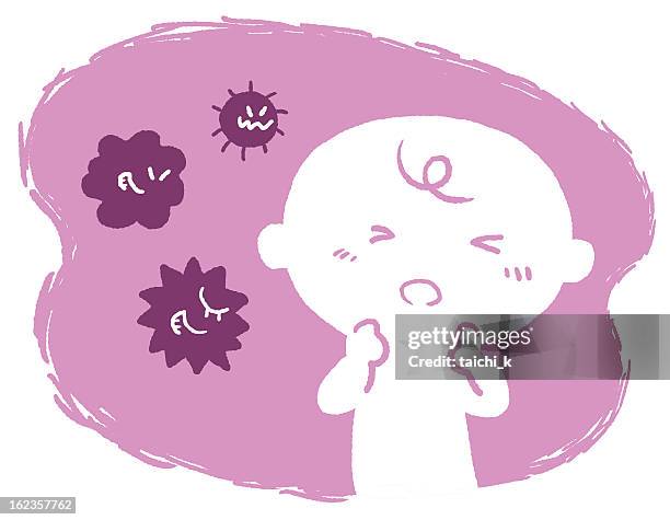 allergy - crying baby stock illustrations
