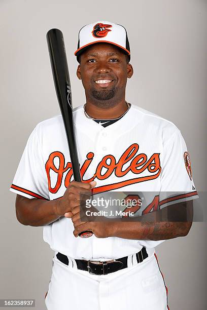 Infielder Wilson Betemit of the Baltimore Orioles poses for a photo during photo day at Ed Smith Stadium on February 22, 2013 in Sarasota, Florida.