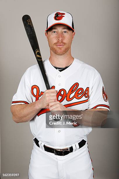 Outfielder Lew Ford of the Baltimore Orioles poses for a photo during photo day at Ed Smith Stadium on February 22, 2013 in Sarasota, Florida.