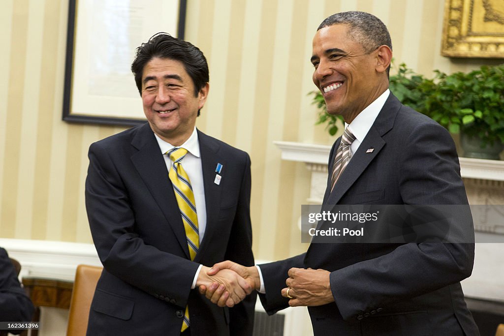 President Obama Meets With With Japanese Prime Minister Shinzo Abe