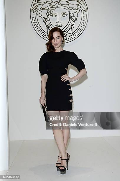 Melissa George attends the Versace fashion show during Milan Fashion Week Womenswear Fall/Winter 2013/14 on February 22, 2013 in Milan, Italy.