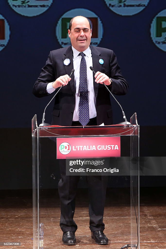 Pier Luigi Bersani Holds Final Campaign Rally