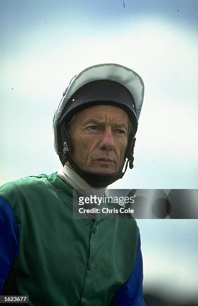 Portrait of Lester Piggott of Great Britain on Rodrigo de Triano during races at Ascot racecourse in Ascot, England. \ Mandatory Credit: Chris...