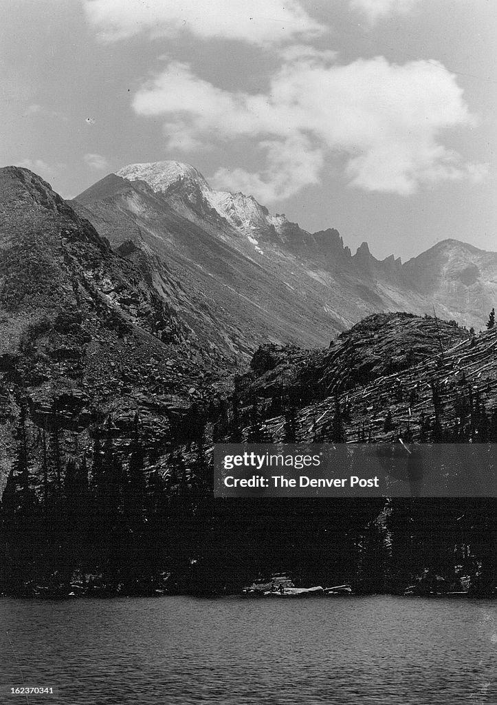 8/15/1930, MAR 12 1939; Rocky Mountain Nat'l Park Longs Peak from across Bear Lake;