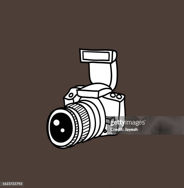 manuelles kamera-doodle - bildarchiv stock-grafiken, -clipart, -cartoons und -symbole