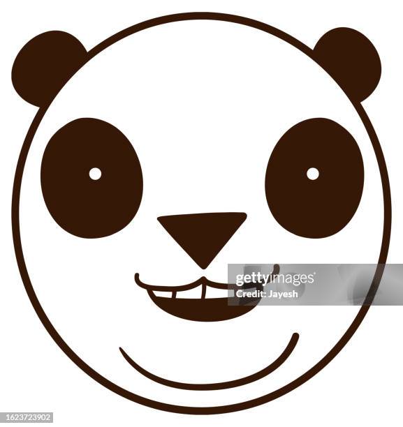 smiling panda bear - chinese friends stock illustrations