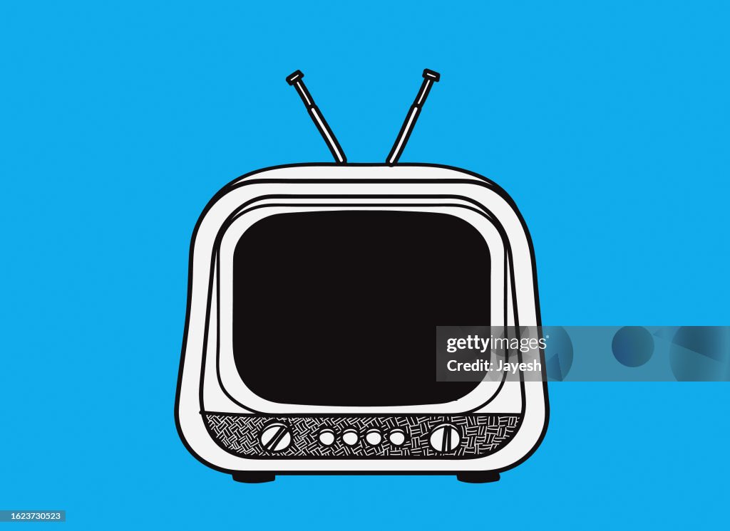 Retro Television Vector Doodle