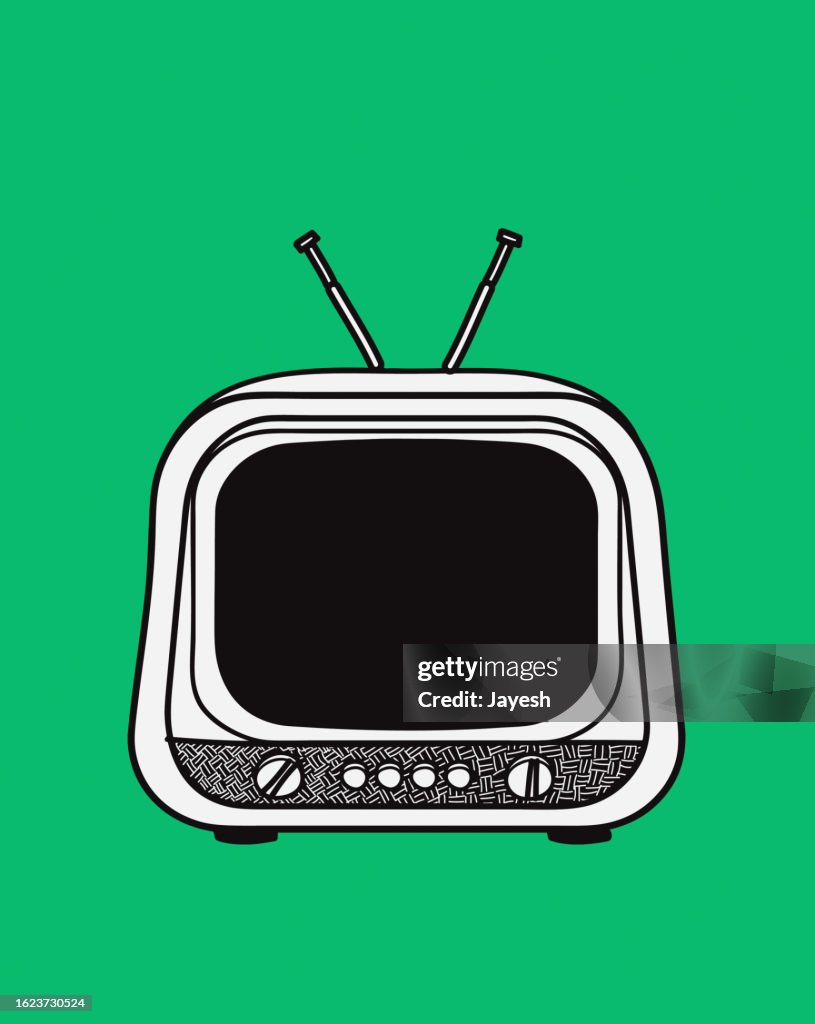 Retro Television Vector Doodle