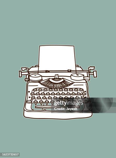 typewriter drawing - proofreading stock illustrations
