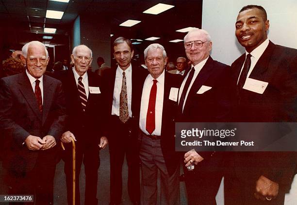 Colorado Sports Hall of Fame; The Denver Post; From Left: Chuck Bresnahan, Carl Scheer, Joe Guennel, Gary Glick, Louis Wright;