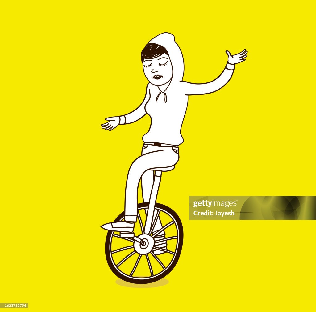 Equilibrio de monociclista en un monociclo