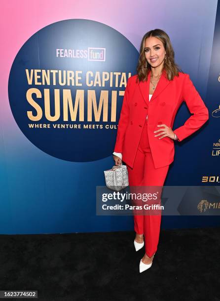 Actress Jessica Alba attends the Third Annual Fearless Venture Capital Summit at Atlanta Symphony Hall on August 18, 2023 in Atlanta, Georgia.