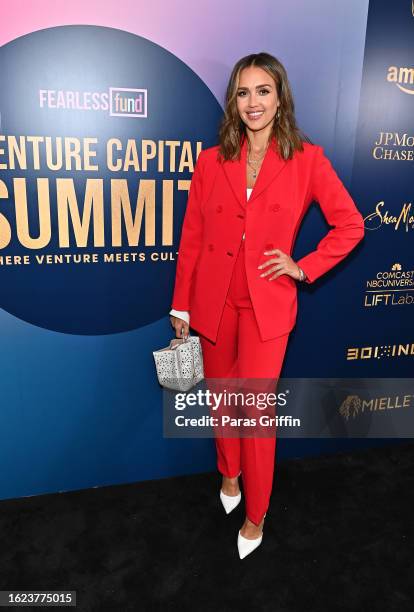 Actress Jessica Alba attends the Third Annual Fearless Venture Capital Summit at Atlanta Symphony Hall on August 18, 2023 in Atlanta, Georgia.