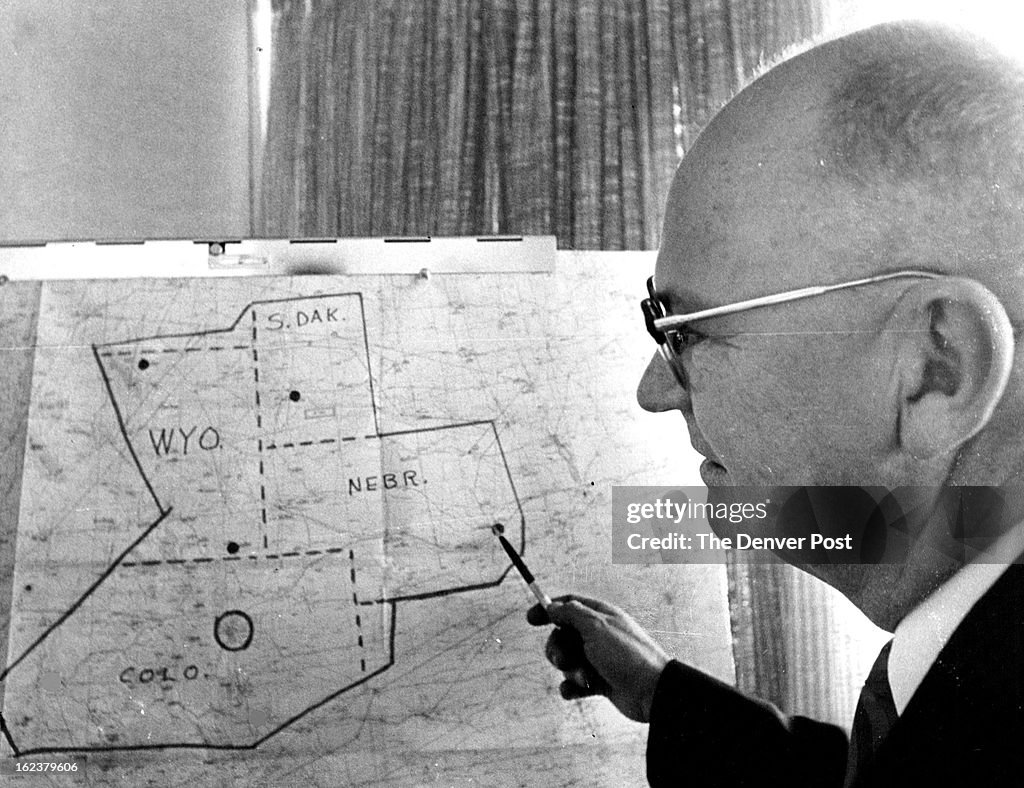 JUL 5 1962; Paul Goedert, chief of the Longmont Federal Aviation Agency's Air Route Traffic Control