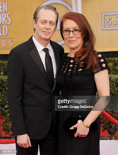 Actor Steve Buscemi and Jo Andres arrive at the 19th Annual Screen Actors Guild Awards at The Shrine Auditorium on January 27, 2013 in Los Angeles,...