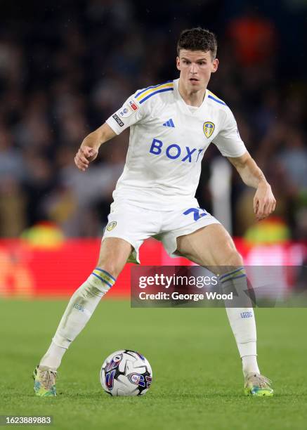 Sam Byram of Leeds United on the ball during the Sky Bet Championship match between Leeds United and West Bromwich Albion at Elland Road on August...