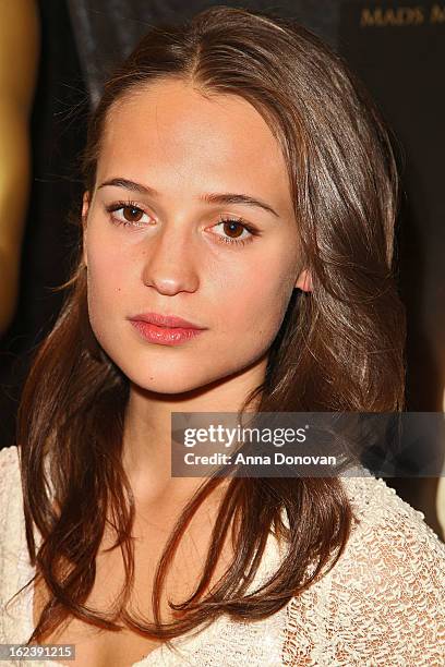 Actress Alicia Vikander of the film 'A Royal Affair' attends the 85th annual Academy Awards Foreign Language Film Award photo-op held at the Dolby...