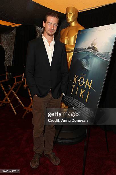 Actor Pal Sverre Valheim Hagen of the film 'Kon-Tiki' attends the 85th annual Academy Awards Foreign Language Film Award photo-op held at the Dolby...