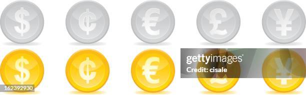 stockillustraties, clipart, cartoons en iconen met currency symbols - us coin