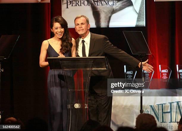 Actors Aimee Garcia and Tony Plana host the National Hispanic Media Coalition's 16th Annual Impact Awards Gala at the Beverly Wilshire Four Seasons...