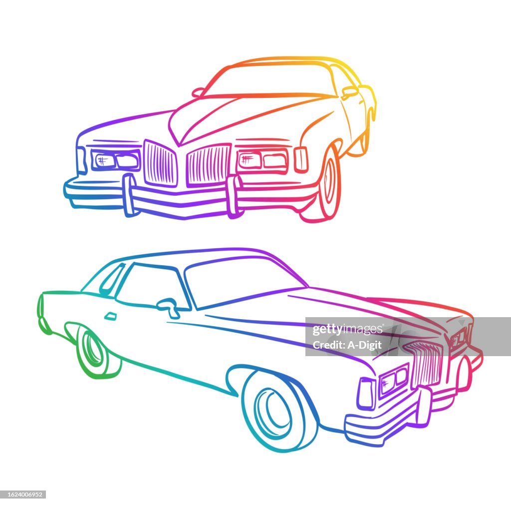 Classic Car From 1975 Rainbow