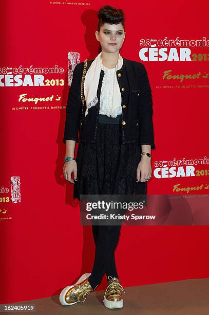 Soko attends the Cesar Film Awards 2013 at Le Fouquet's on February 22, 2013 in Paris, France.