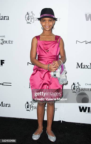 Quvenzhane Wallis attends the 6th Annual Women In Film Pre-Oscar Party hosted by Perrier Jouet, MAC Cosmetics and MaxMara at Fig & Olive Melrose...