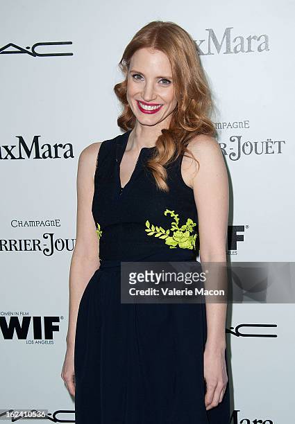 Jessica Chastain attends the 6th Annual Women In Film Pre-Oscar Party hosted by Perrier Jouet, MAC Cosmetics and MaxMara at Fig & Olive Melrose Place...