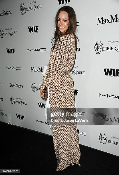 Louise Roe attends the 6th annual Women In Film pre-Oscar cocktail party at Fig & Olive Melrose Place on February 22, 2013 in West Hollywood,...