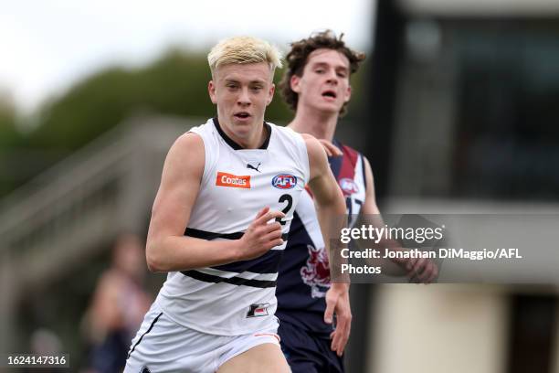 Nate Caddy of the Knights in action during the round 16 Coates Talent League Boys match between Sandringham Dragons and Northern Knights at Trevor...