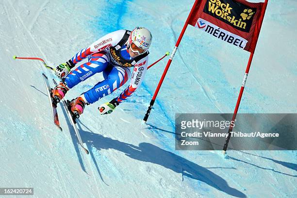 Marion Rolland of France competes during the Audi FIS Alpine Ski World Cup Women's Downhill on February 23, 2013 in Meribel, France.